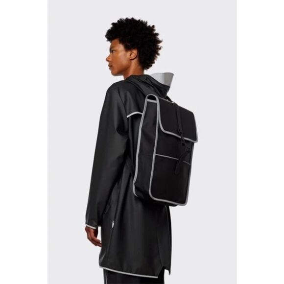 NWT RAINS Reflective Backpack in Black main image 8